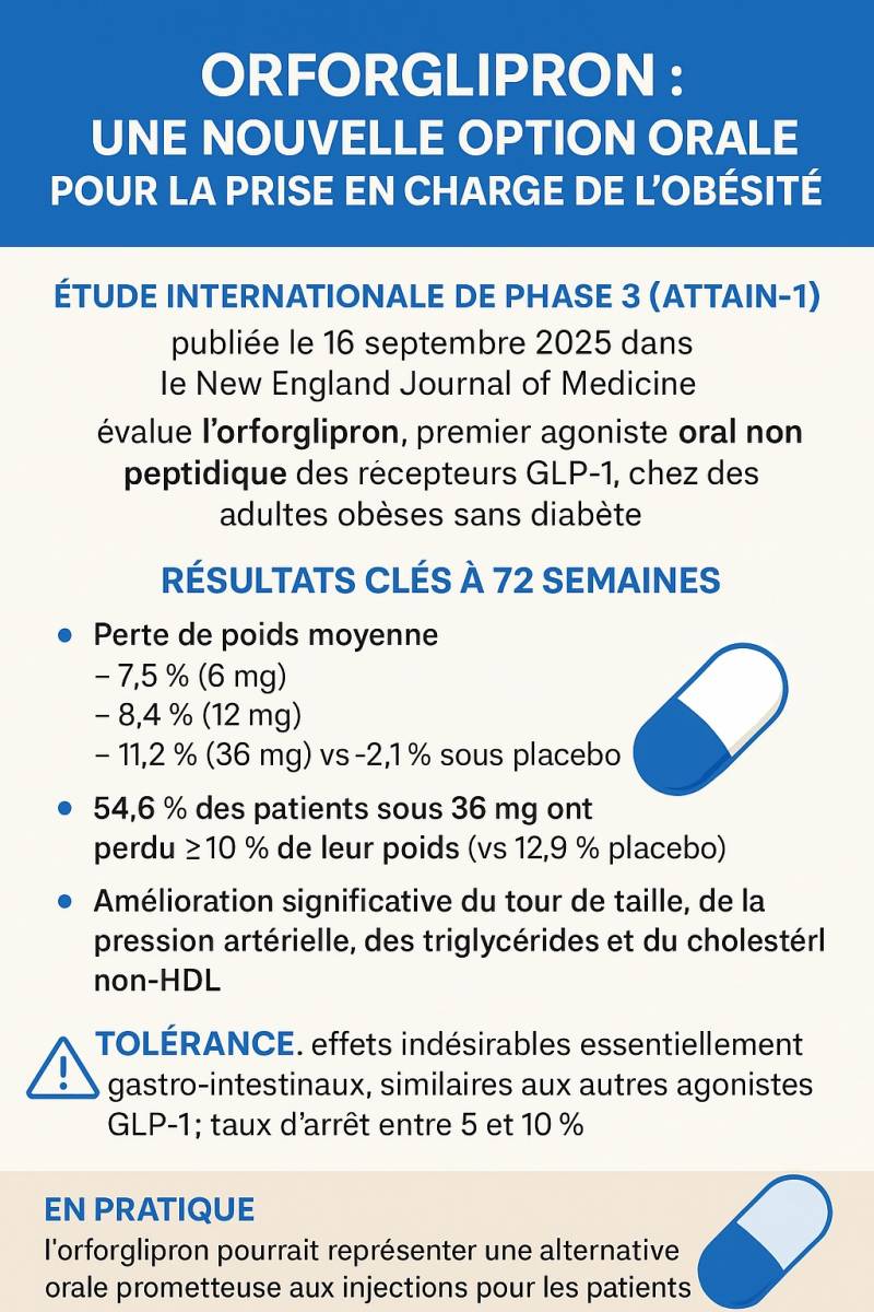 Orforglipron : un nouvel espoir oral dans le traitement de l’obésité